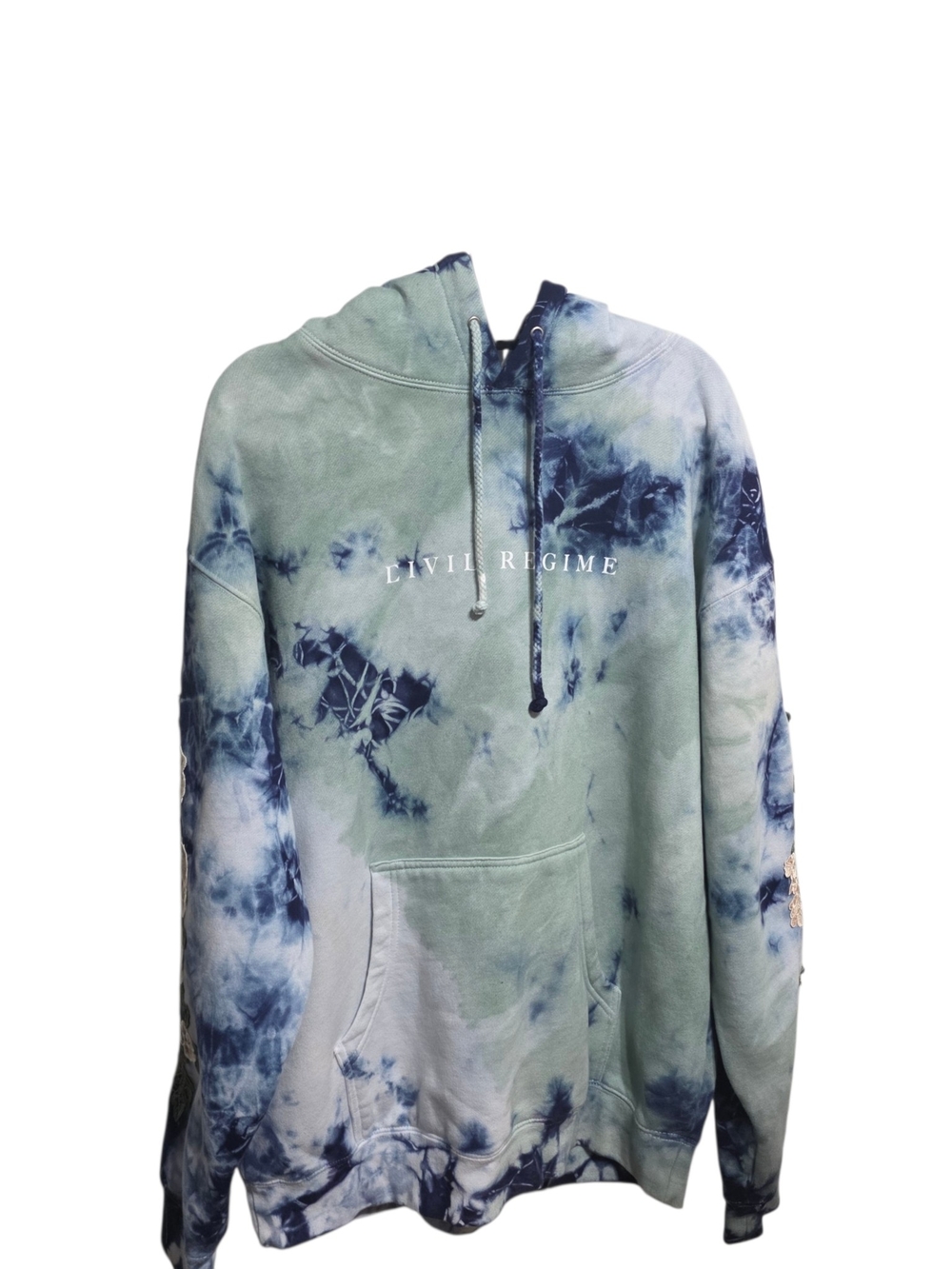 Civil Regime Men's/Unisex Tie Dye Embroidered Floral Hoodie Sz Medium Streetwear